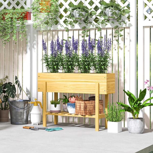 Rootz Træblomsterboks - hævet planter - Haveseng - Fleece -foring - Sund jord - 100 x 30 x 70,5 cm