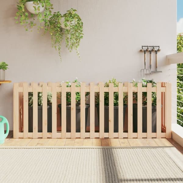 Odlingslåda med staket-design 200x50x70 cm massiv furu