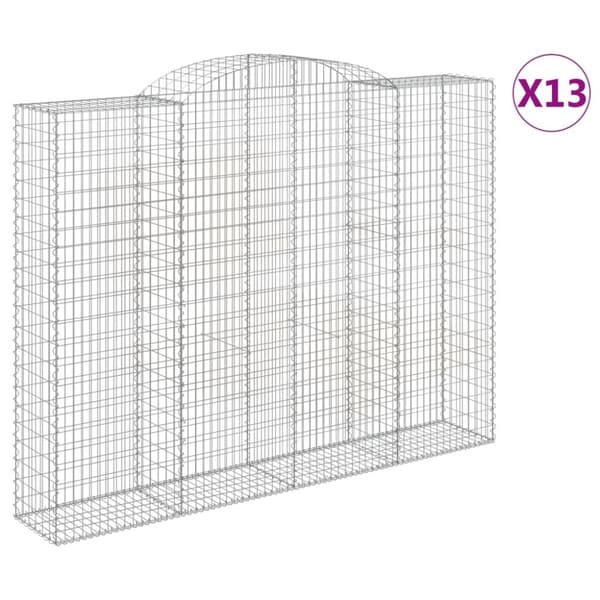 Gabioner bågformade 13 st 300x50x220/240 cm galvaniserat järn