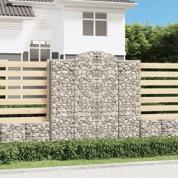 Gabioner bågformade 15 st 200x50x200/220 cm galvaniserat järn