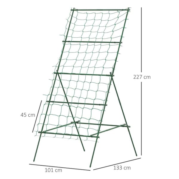 Rootz Garden Rose Trellis - Kiipeilykasvien tuki - Rustproof -parkitustuki - Säänkestävä teräs - 101 cm x 133 cm x 227cm
