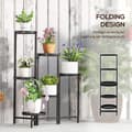 Miniatyrbild 5 av 10: Rootz Flower Pot Stand - Plant Stand - Corner Plant Rack - Justerbara nivåer - Rostbeständig metall - 60L X 40B X 80H CM