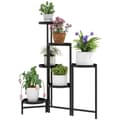 Miniatyrbild 1 av 10: Rootz Flower Pot Stand - Plant Stand - Corner Plant Rack - Justerbara nivåer - Rostbeständig metall - 60L X 40B X 80H CM