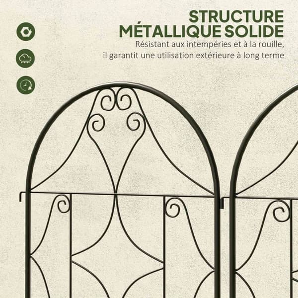 Rootz Metal Trellis Set - Rose Grille - Klatring Plant Support - Rust -Free - Forbedrer haven æstetik - 50x150 cm, sort