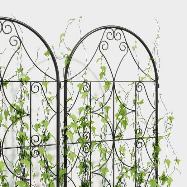 Rootz Metal Trellis Set - Rose Grille - Klatring Plant Support - Rust -Free - Forbedrer haven æstetik - 50x150 cm, sort