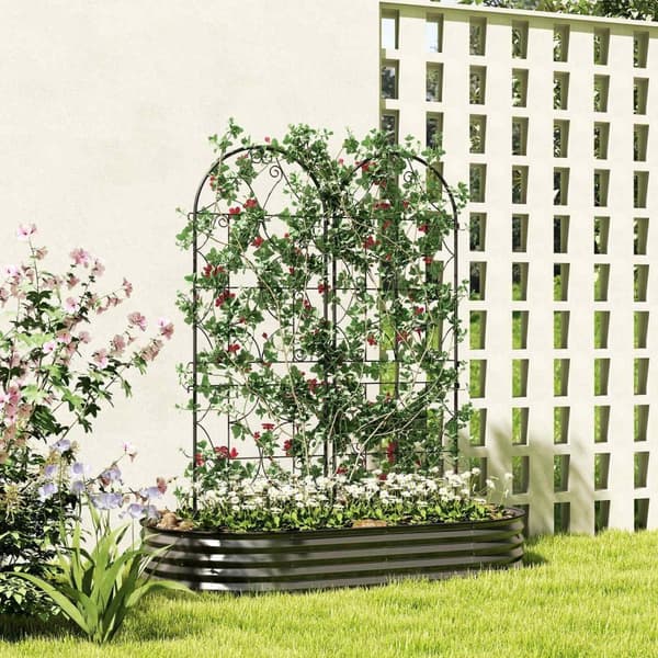 Rootz Metal Trellis Set - Rose Grille - Klatring Plant Support - Rust -Free - Forbedrer haven æstetik - 50x150 cm, sort