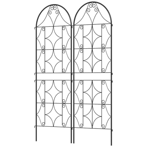 Rootz Metal Trellis Set - Rose Grille - Klatring Plant Support - Rust -Free - Forbedrer haven æstetik - 50x150 cm, sort