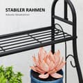 Miniatyrbillede 6 af 10: Rootz 3 -trins blomsterhylde - Plantestativ - Metalhylde - Indendørs og udendørs brug - Sort - 75 cm x 25 cm x 137 cm