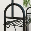 Miniatyrbillede 8 af 10: Rootz 3 -trins blomsterhylde - Plantestativ - Metalhylde - Indendørs og udendørs brug - Sort - 75 cm x 25 cm x 137 cm