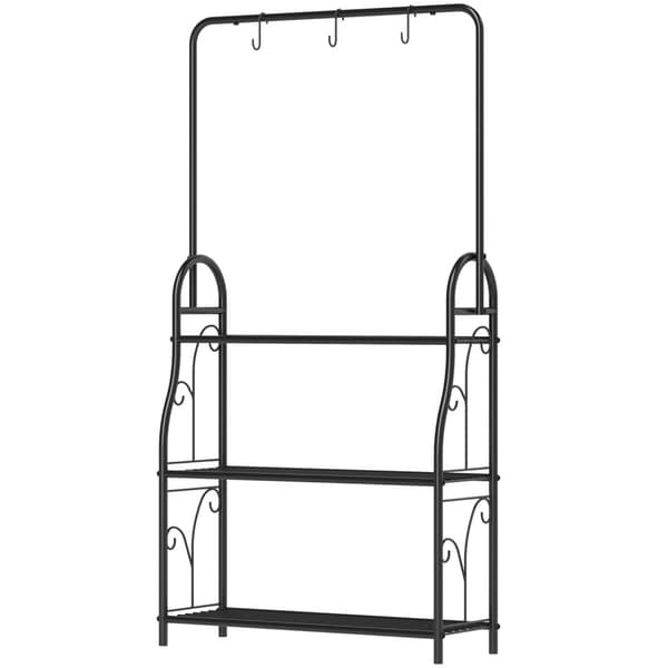 Rootz 3 -trins blomsterhylde - Plantestativ - Metalhylde - Indendørs og udendørs brug - Sort - 75 cm x 25 cm x 137 cm