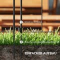 Miniatyrbillede 4 af 11: Rootz Garden Hegn - Dekorativt gitter - Stålhegnsæt - Beskytter blomster - 300 cm x 70 cm - Stilfuld sommerfugl & fugle design - sort