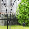 Miniatyrbillede 5 af 11: Rootz Garden Hegn - Dekorativt gitter - Stålhegnsæt - Beskytter blomster - 300 cm x 70 cm - Stilfuld sommerfugl & fugle design - sort