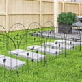 Miniatyrbillede 9 af 11: Rootz Garden Hegn - Dekorativt gitter - Stålhegnsæt - Beskytter blomster - 300 cm x 70 cm - Stilfuld sommerfugl & fugle design - sort