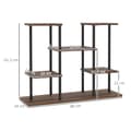 Miniatyrbillede 3 af 10: Rootz Flower Stand med 4 niveauer - 4 -trins plantestativ - Blomsterpotteholder - Stabil og elegant - 80 cm x 24 cm x 61,5 cm