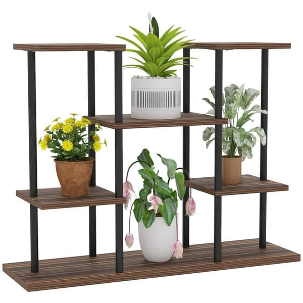 Rootz Flower Stand med 4 niveauer - 4 -trins plantestativ - Blomsterpotteholder - Stabil og elegant - 80 cm x 24 cm x 61,5 cm