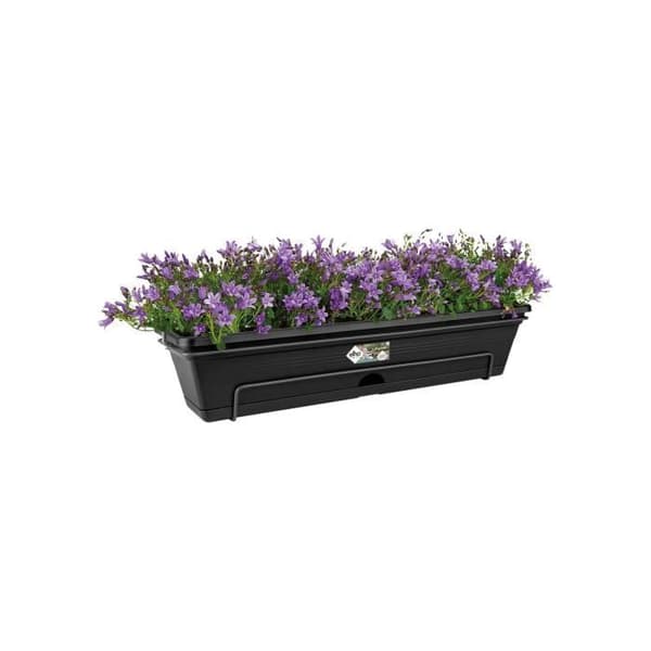 ELHO Blomlåda Green Basics Allin1 50 - Utomhus & Balkong - L 25,7 x B 47,3 x H 16,7 cm - Living svart