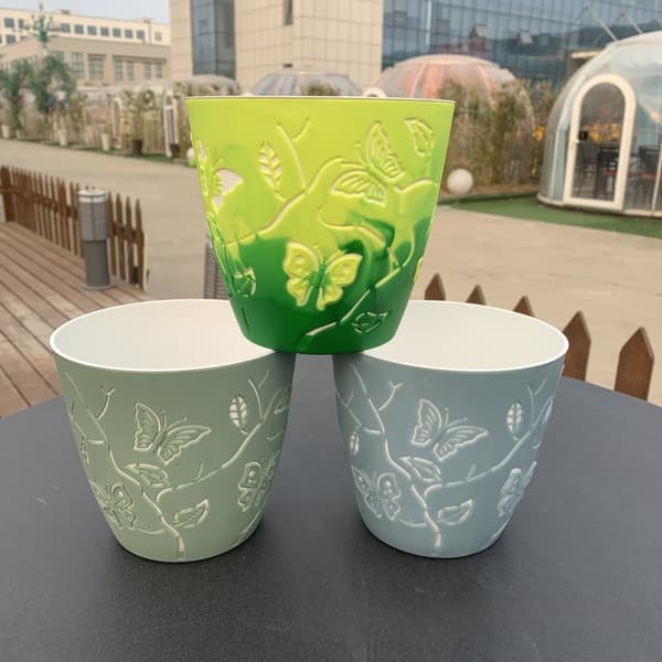OBOSOE 3PCS lindring sommerfugl tegneserie saftige plantekrukker - indendørs og udendørs farverige plastkrukker - gaver egnet til alle indendørs plant