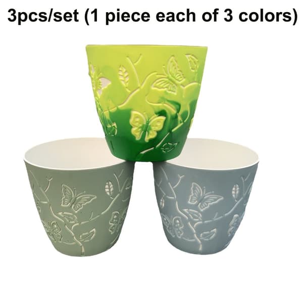 OBOSOE 3PCS lindring sommerfugl tegneserie saftige plantekrukker - indendørs og udendørs farverige plastkrukker - gaver egnet til alle indendørs plant