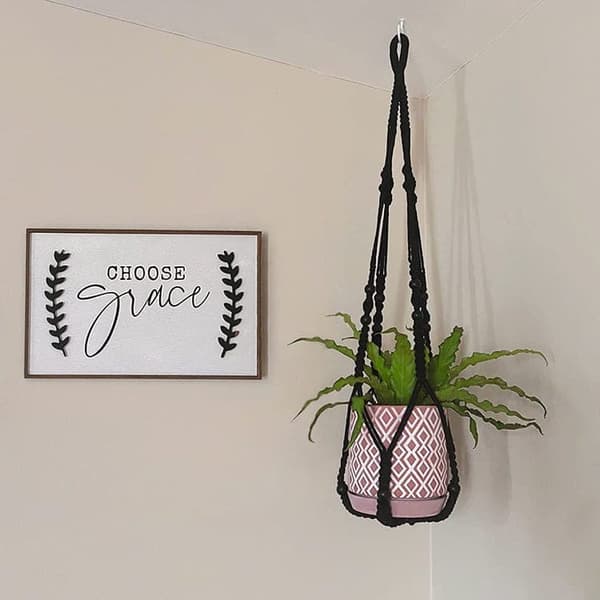 OBOSOE 2 kpl makramee-kasviripustin – 89 cm – Boho riippuva ruukkuteline sisätilojen sisustamiseen