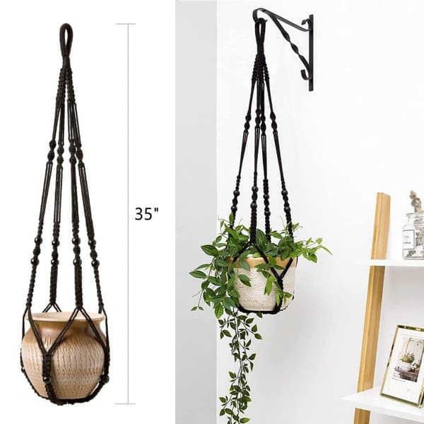 OBOSOE 2 kpl makramee-kasviripustin – 89 cm – Boho riippuva ruukkuteline sisätilojen sisustamiseen