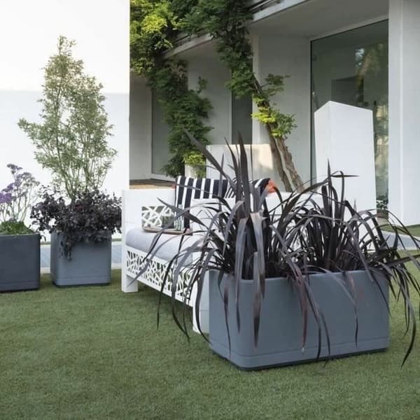 Selvvandende planter Deroma Grå 78 x 38 x 39 cm Plastik Rektangulær Ø 78 cm