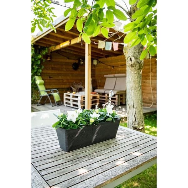 Plantekasse - GARDEN ID - Green Care Impact Sort-Ant - 50 x 16 x 16 cm - 10 års garanti - 100% genanvendt - UV/frostbestandig
