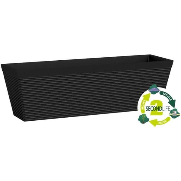 Plantekasse - GARDEN ID - Green Care Impact Sort-Ant - 50 x 16 x 16 cm - 10 års garanti - 100% genanvendt - UV/frostbestandig