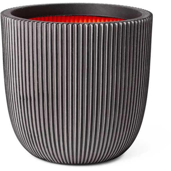 Kugleformet urtepotte - CAPI EUROPE - GROOVE NL - 43 x 41 cm - Antracit