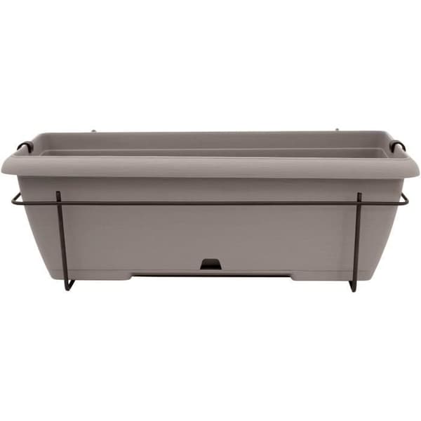 Kruksats med metallstativ och integrerat bricka - GARDEN ID Teramo - Taupe 50 cm - Steneffekt - Återvunnen/återvinningsbar