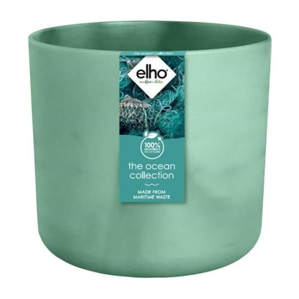 ELHO The Ocean Collection Rund Urtepotte 22 - Grøn - Ø 22 x H 20 cm - Indendørs - 100% genbrugt