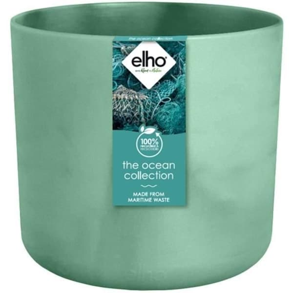 ELHO The Ocean Collection Rund Urtepotte 22 - Grøn - Ø 22 x H 20 cm - Indendørs - 100% genbrugt
