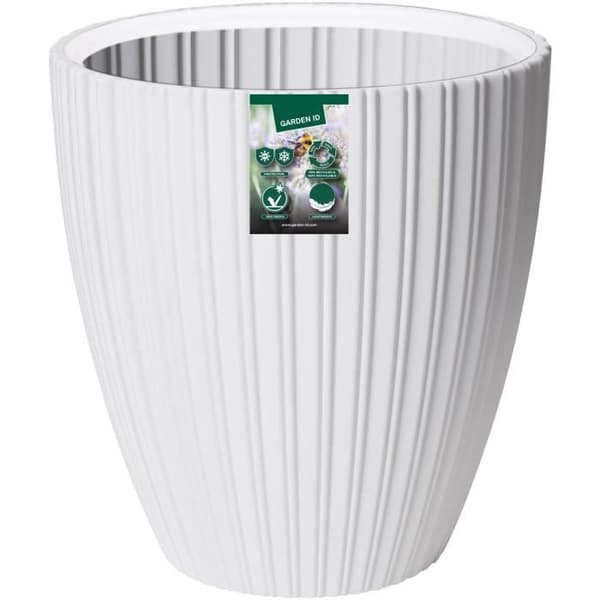 Blomkruka - Garden ID - Fancy - 40 x 42 cm - För trädgårdar, balkonger eller inomhusbruk - Vit