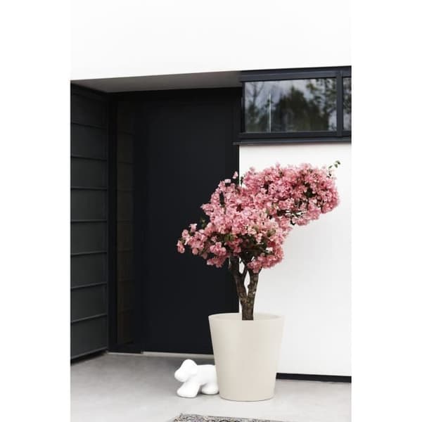 Urtepotte - ELHO - Pure Straight Round 50 - Hør Hvid - L 50 x B 49,5 x H 51 cm - 100% genbrugt
