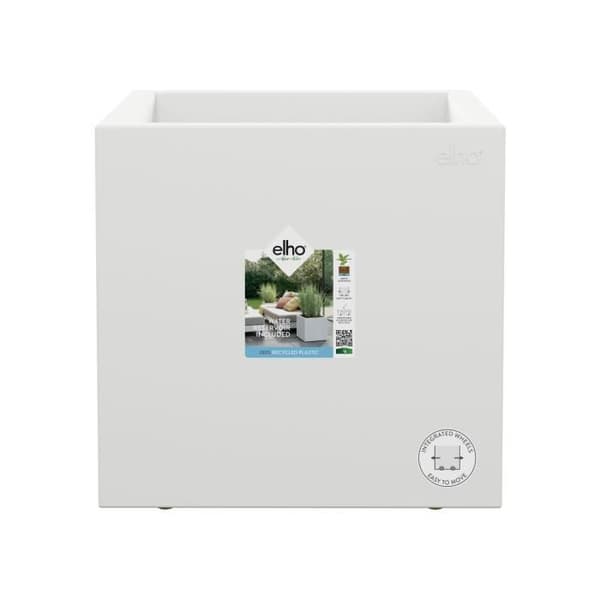 Elho Vivo Next Square 30 blomlåda - Vit - Ø 30 x H 29 cm - inomhus/utomhus - 100% återvunnen