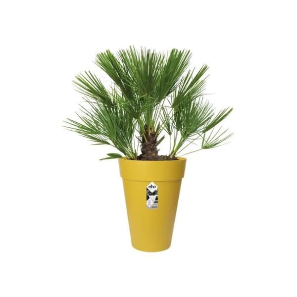 ELHO Loft Urban Rund Urtepotte Høj 35 - Gul - Ø 34 x H 45 cm - Udendørs - 100% Genbrugt