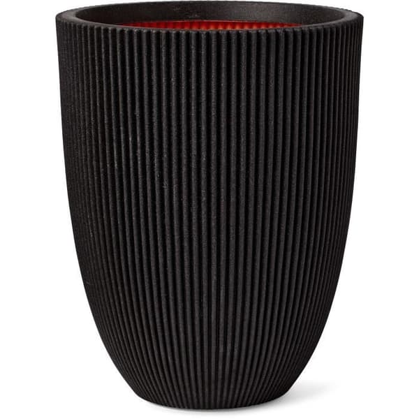 Elegant lav vase - CAPI EUROPE - GROOVE NL - 34 x 46 cm - Sort