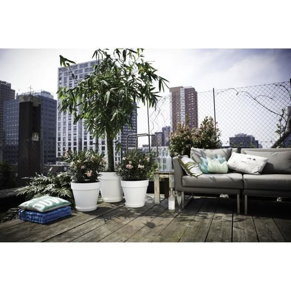 ELHO Loft Urban Rund Blomsterpotte med Hjul - Ø 40 cm - Hvid