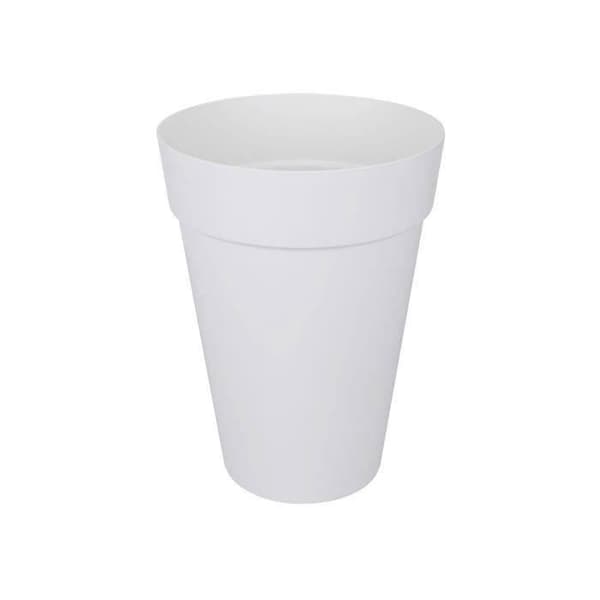 ELHO Loft Urban Rund Urtepotte Høj 42 - Hvid - Ø 42 x H 56 cm - Udendørs - 100% genbrugt