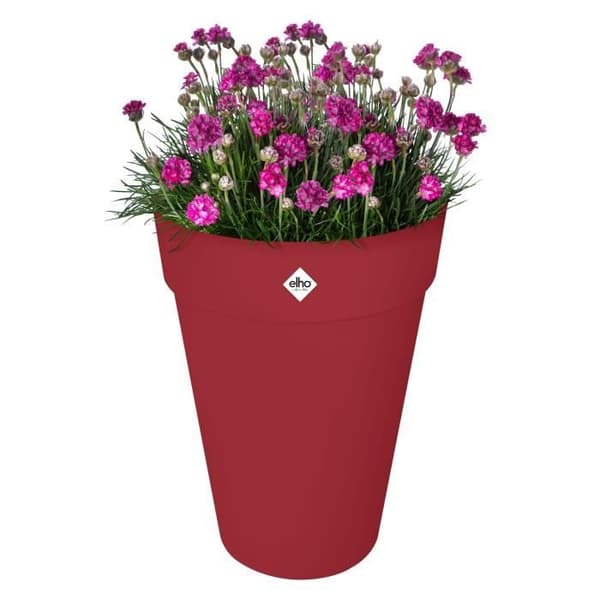 Urtepotte - Elho - Loft Urban Rund - Højde 35 - Rød - L 34 x B 33,5 x H 45 cm - Udendørs - 100% genbrugt