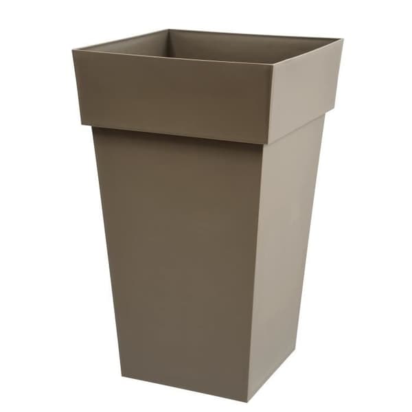 EDA Tuscany hög fyrkantig blomkruka - 39 x 39 x H 65 cm - 62 L - Taupe
