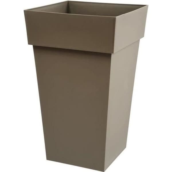 EDA Tuscany hög fyrkantig blomkruka - 39 x 39 x H 65 cm - 62 L - Taupe