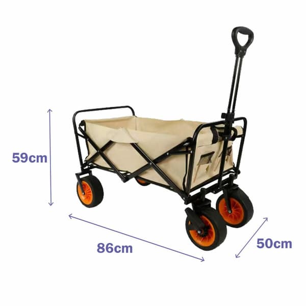 Marbueno Monikäyttöinen Pienoisvaunu Teräs 200 KG Beige Puutarha, Ranta, Leirintä 86X50X59 cm