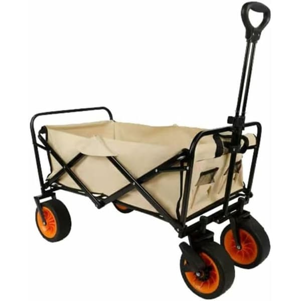 Marbueno Monikäyttöinen Pienoisvaunu Teräs 200 KG Beige Puutarha, Ranta, Leirintä 86X50X59 cm