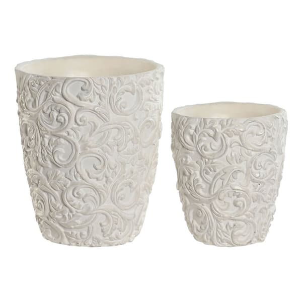 Kasvit Home ESPRIT Sementti 24 x 24 x 28 cm (2 Kappaletta)