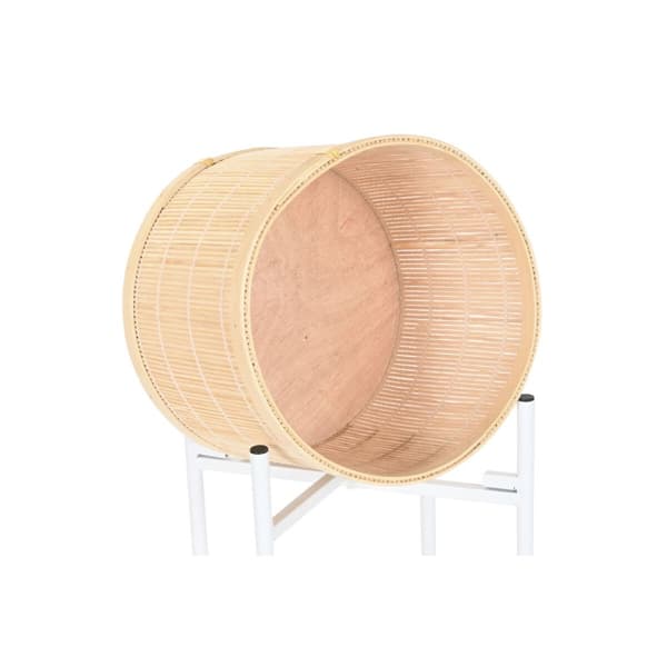 Kasvit Home ESPRIT Valkoinen Luonnollinen Metalli Bambu 31 x 31 x 103 cm (3 Kappaletta)