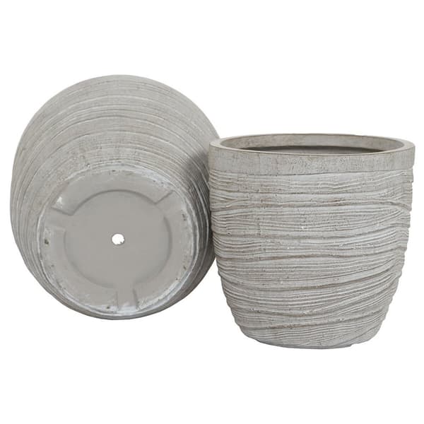 Sæt af planteredskaber Home ESPRIT Beige Glasfiber Magnesium 45 x 45 x 43 cm (3 enheder)