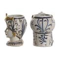 Miniatyrbillede 2 af 4: Urtepotte Home ESPRIT Blå Hvid Gylden Porcelæn 15 x 15 x 26 cm (2 enheder)
