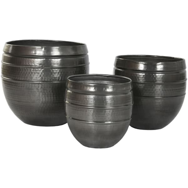 Planter Home ESPRIT Grå Aluminium Moderne 41 x 41 x 40 cm 40 x 40 x 40,5 cm (3 Deler)