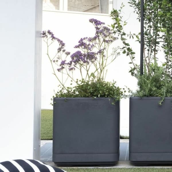Dekorative Pongponger Deroma Antrasitt 38 x 38 x 39 cm Plast Kvadrat Terning 38 cm