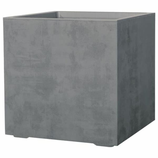 Dekorative Pongponger Deroma Grå 49 x 49 x 49,5 cm Plast Kvadrat Terning Ø 49 x 45 cm